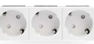 F6-D3 45° Three-Gang Schuko Socket (16A, 250V)