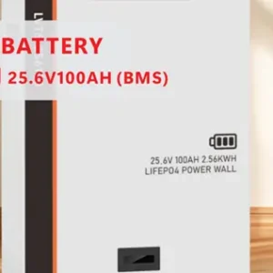 LVTOPSUN LiFePO₄ Power Wall – 25.6V / 100Ah / 2.56 kWh